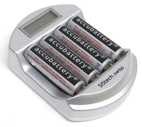 Swisscharger P2 + rechargeable batteries AA Mignon (4 pieces)