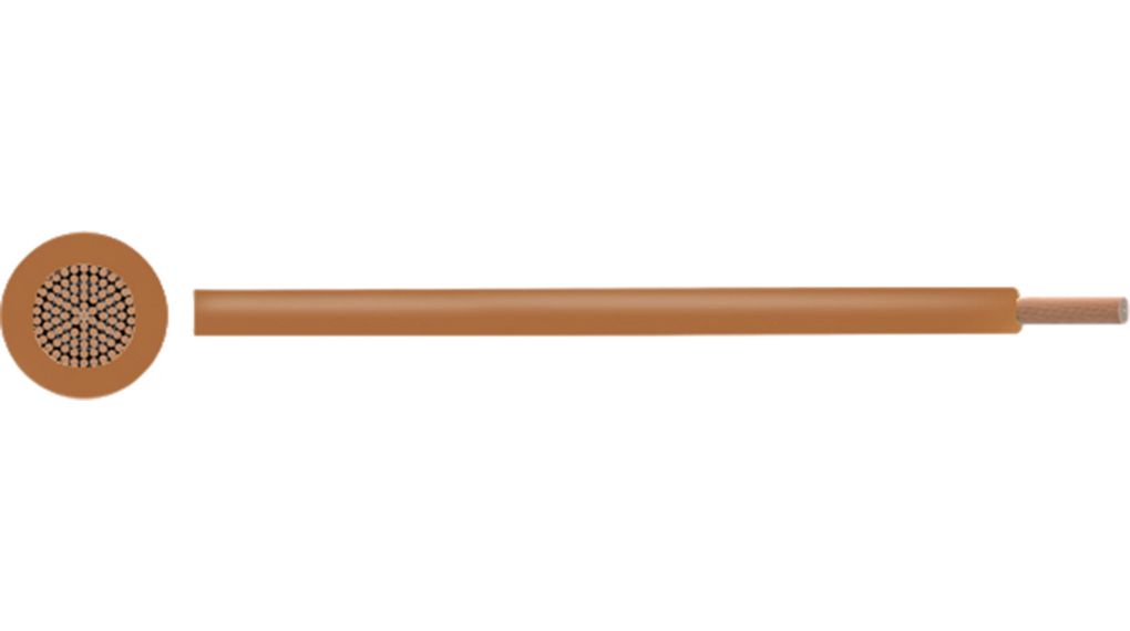 Stranded Wire 2.5 mm² Kupfer Braun 100 m, RND Cable, Litze PVC
