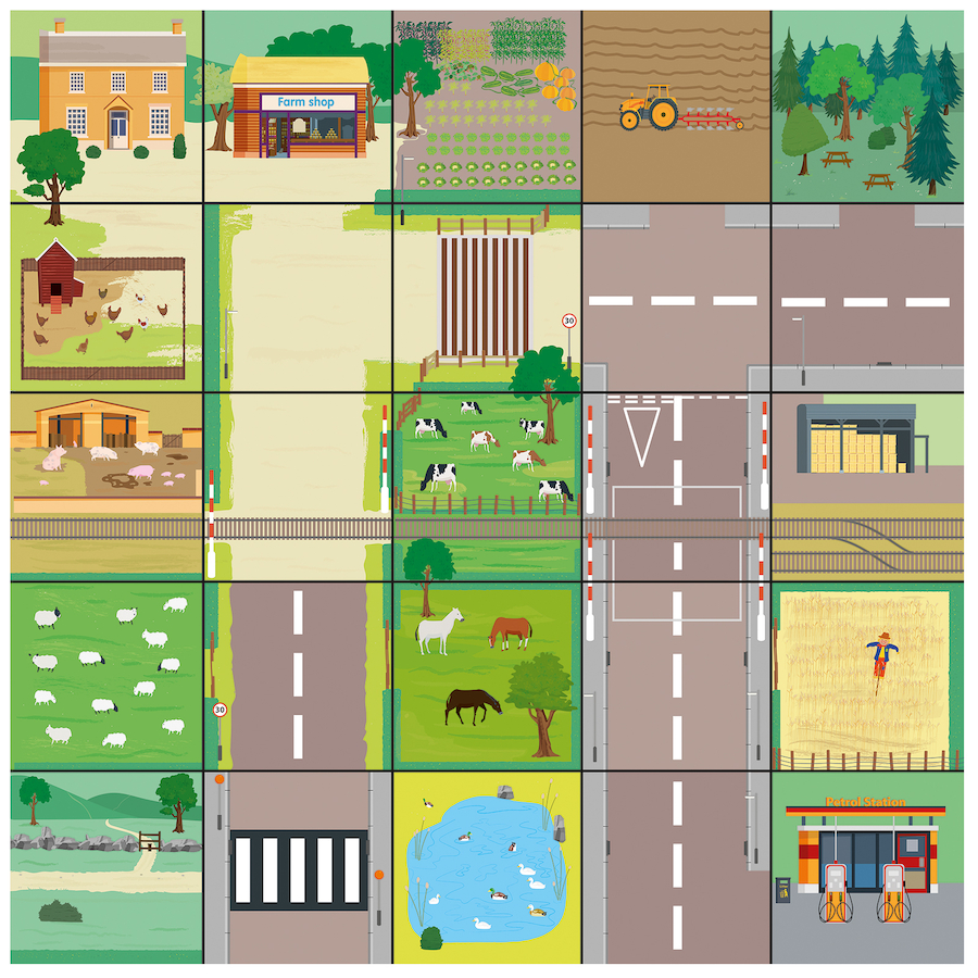 Bee-Bot Blue-Bot Countryside mat
